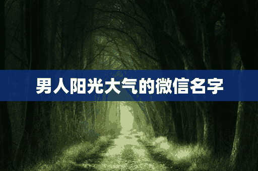 男人阳光大气的微信名字